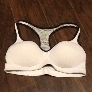 PINK white sports bra